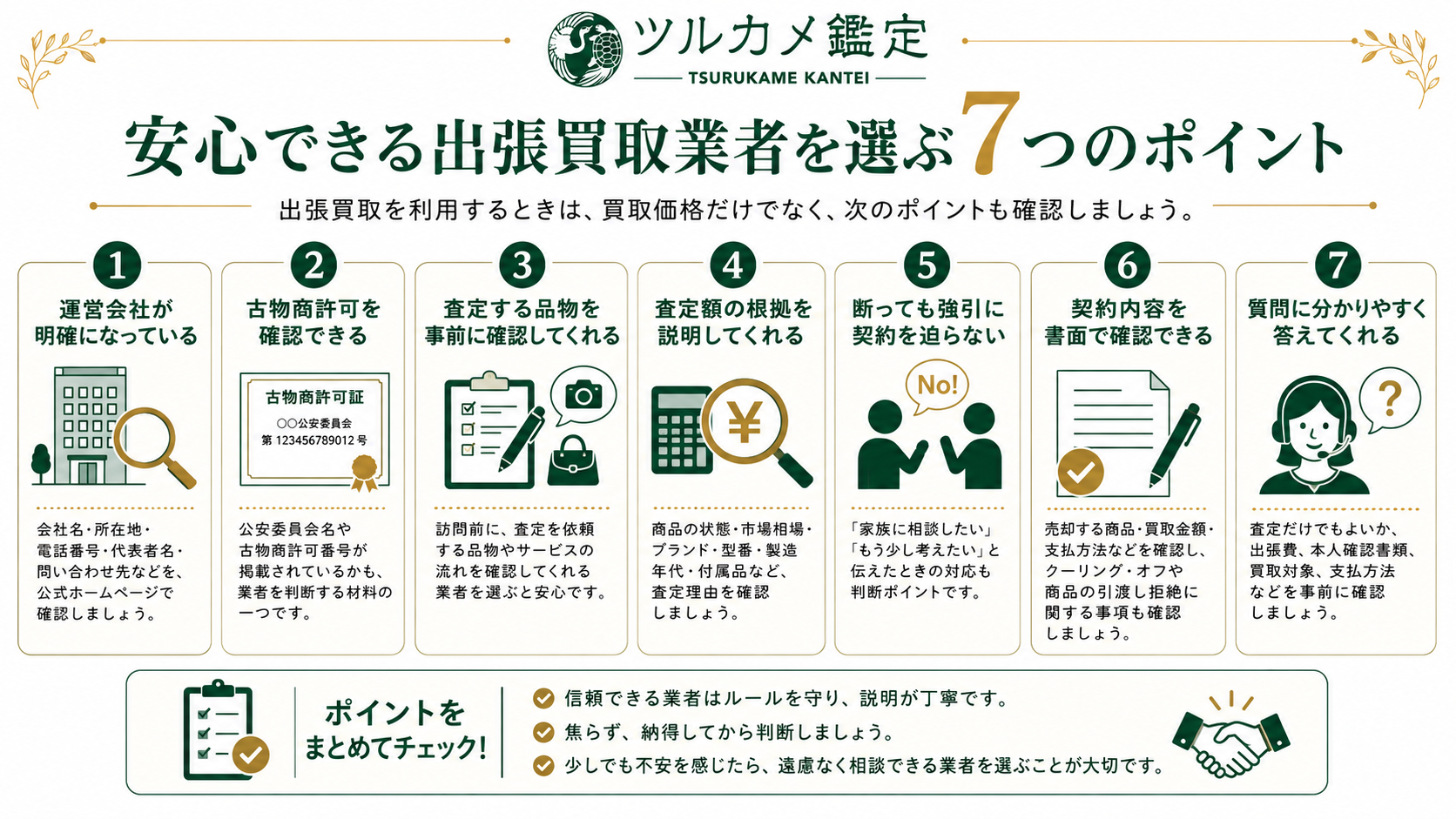 安心できる出張買取業者を選ぶ7つのポイント