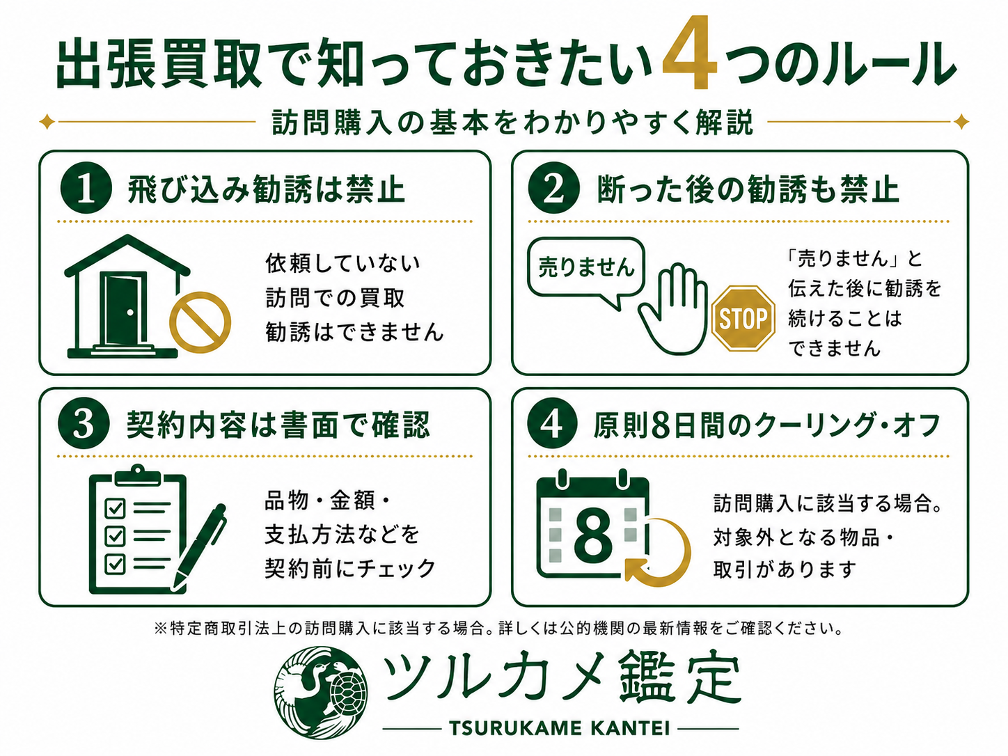 出張買取で知っておきたい4つのルール