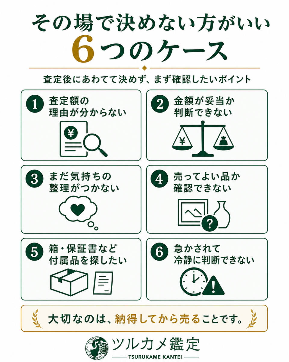 査定後その場で決めない方がいい6つのケース